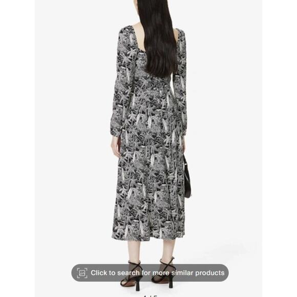 NWT Reformation Sigmund Tropical Printed Crepe Midi Dress Size 0 Lanai #2J456 - Picture 4 of 11